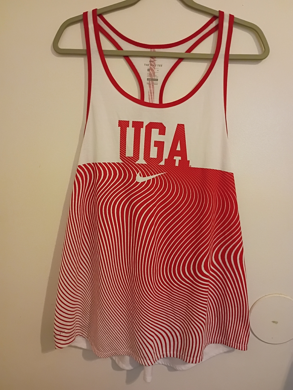 Nike UGA Red & White Graphic Racerback Tank Sz XL